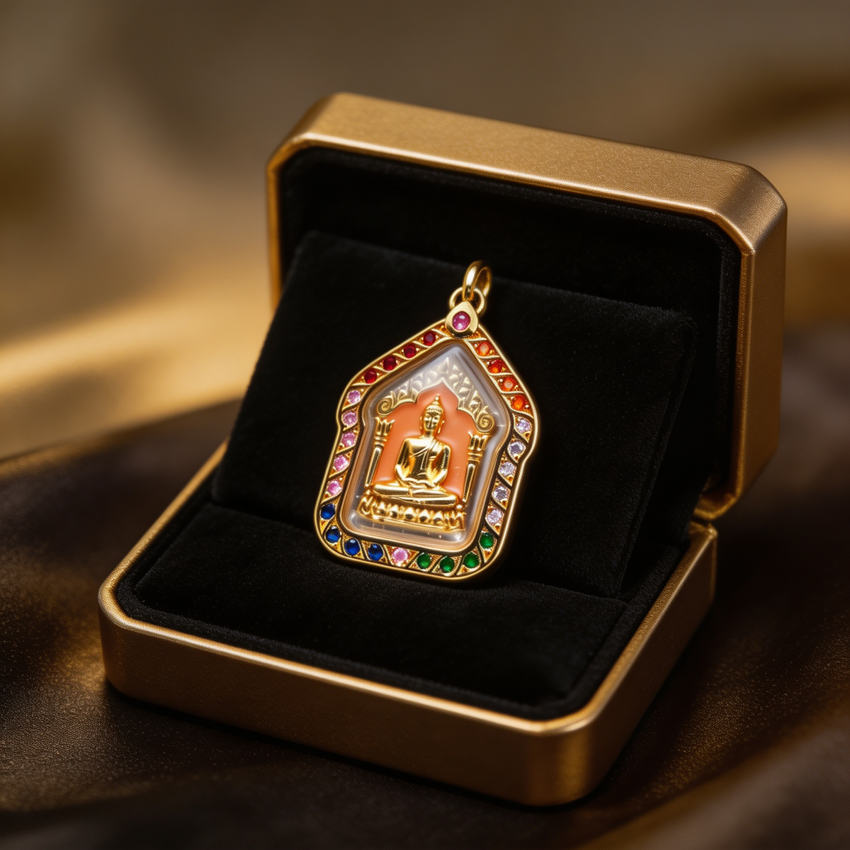 พระขุนแผน (กรอบทอง องค์สีส้ม) เครื่องรางนำโชคและวัตถุมงคลศักดิ์สิทธิ์ตามความเชื่อไทย