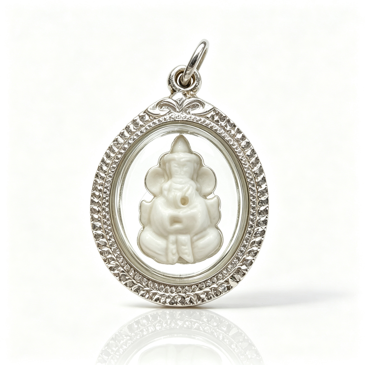 Amulette thaïlandaise de Ganesh (édition en ivoire), pendentif folklorique thaïlandais, talisman sacré porte-bonheur