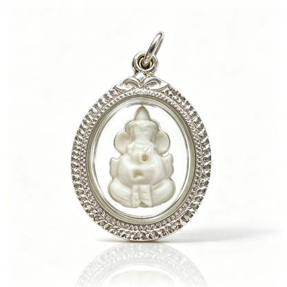 Amulette thaïlandaise de Ganesh (édition en ivoire), pendentif folklorique thaïlandais, talisman sacré porte-bonheur