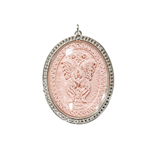 Thai Butterfly King Amulet (Pink Stone Silver Frame), Thai Folk Pendant, Sacred Fortune-Wearing Talisman