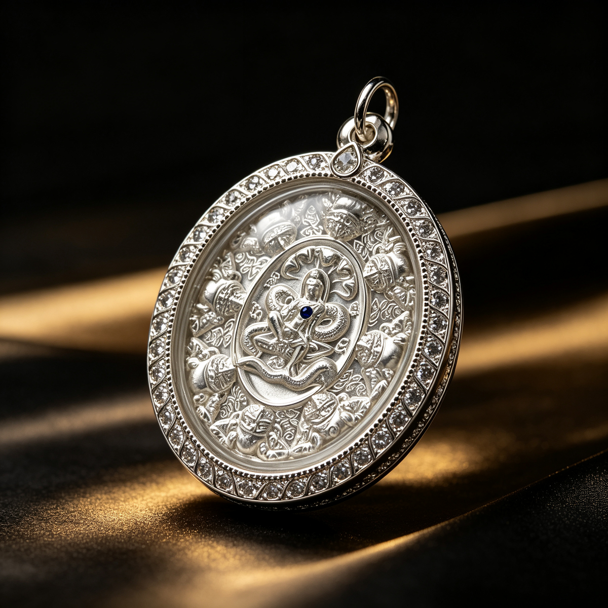 Amuleto tailandés Jatukham Rammathep (Edición Azul y Blanca), colgante folclórico tailandés, talismán sagrado de la fortuna
