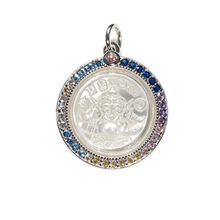 Thailändisches Phra Rahu Amulett (Muschel-Edition mit Diamantbesatz), thailändischer Volksanhänger, heiliger Glücksbringer