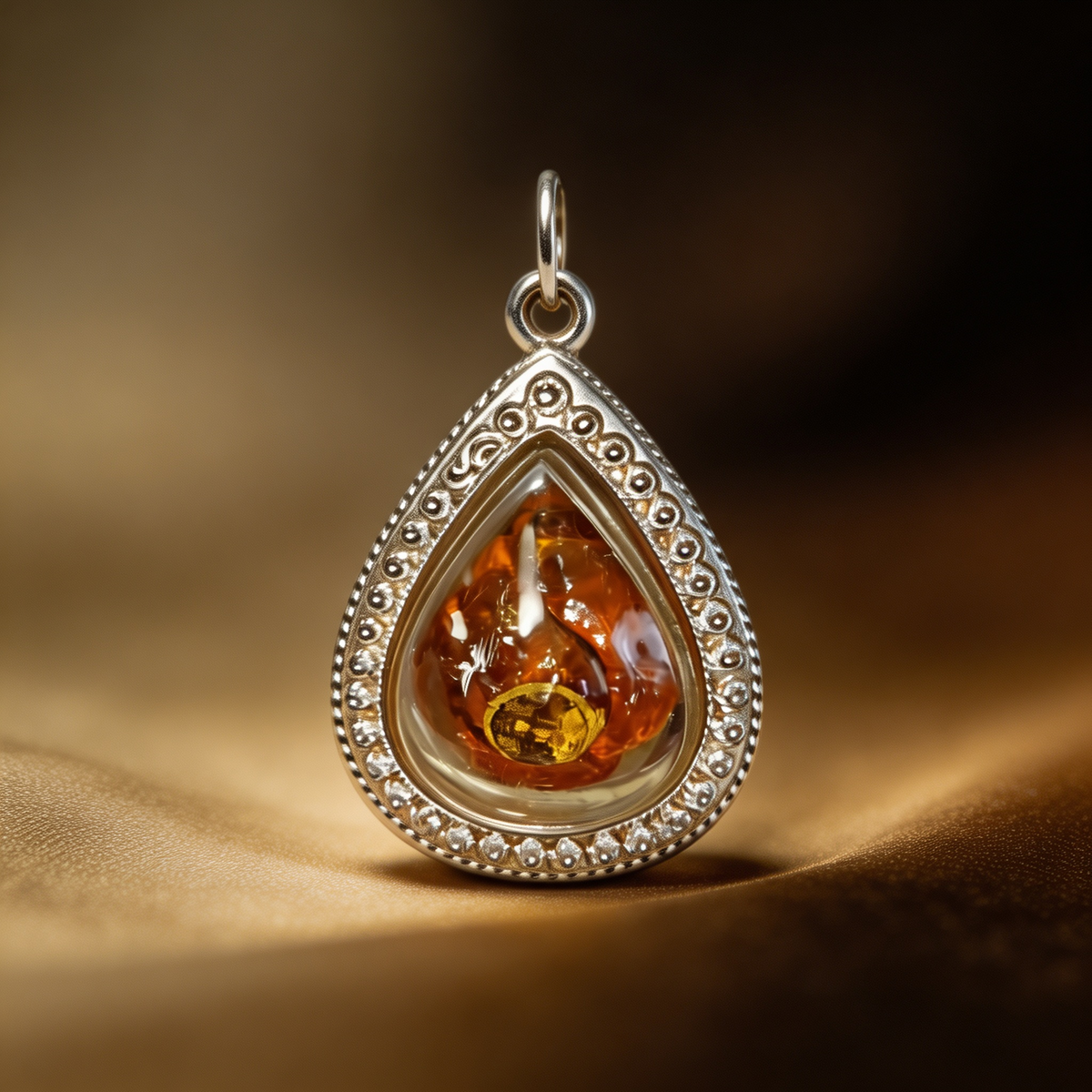 Thai Lotus Buddha Amulett, Thai-Folklore-Anhänger, Heiliger Glücksbringer