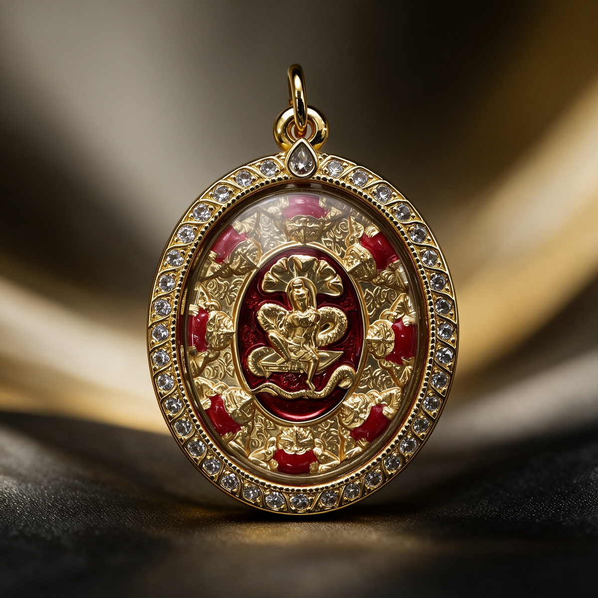 Amuleto tailandés Jatukham Rammathep (Edición de oro rojo), colgante folclórico tailandés, talismán sagrado de la fortuna
