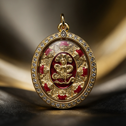 Amuleto tailandés Jatukham Rammathep (Edición de oro rojo), colgante folclórico tailandés, talismán sagrado de la fortuna
