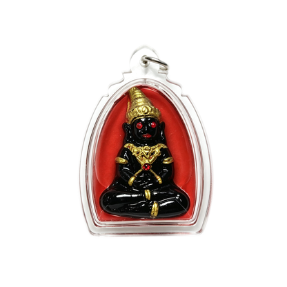 Thai Phra Ngan Amulet (Acrylic Red Liquid Edition), Thai Folk Pendant, Sacred Fortune-Wearing Talisman