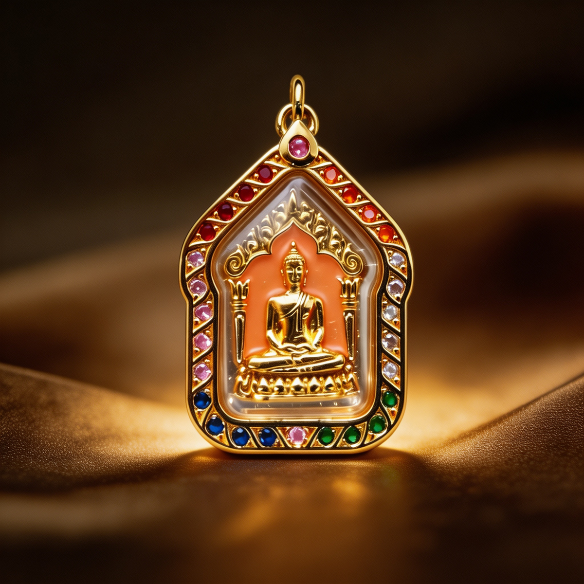 พระขุนแผน (กรอบทอง องค์สีส้ม) เครื่องรางนำโชคและวัตถุมงคลศักดิ์สิทธิ์ตามความเชื่อไทย