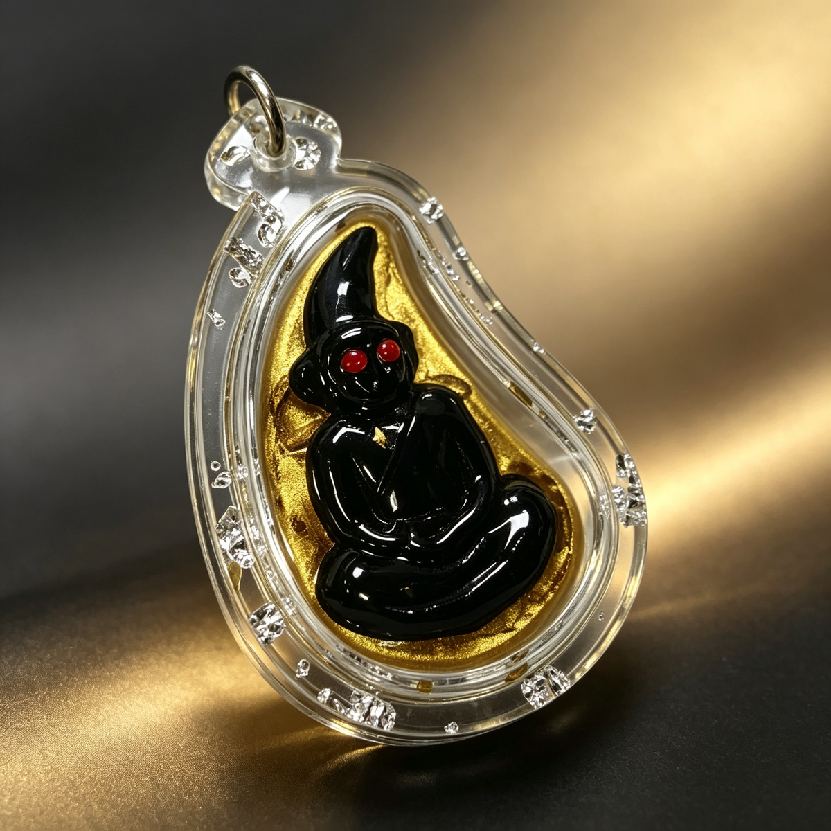 Thailändisches Phra-Ngan-Amulett (Acryl-Flüssigkeits-Edition), thailändischer Volksanhänger, heiliger Glücksbringer zum Tragen