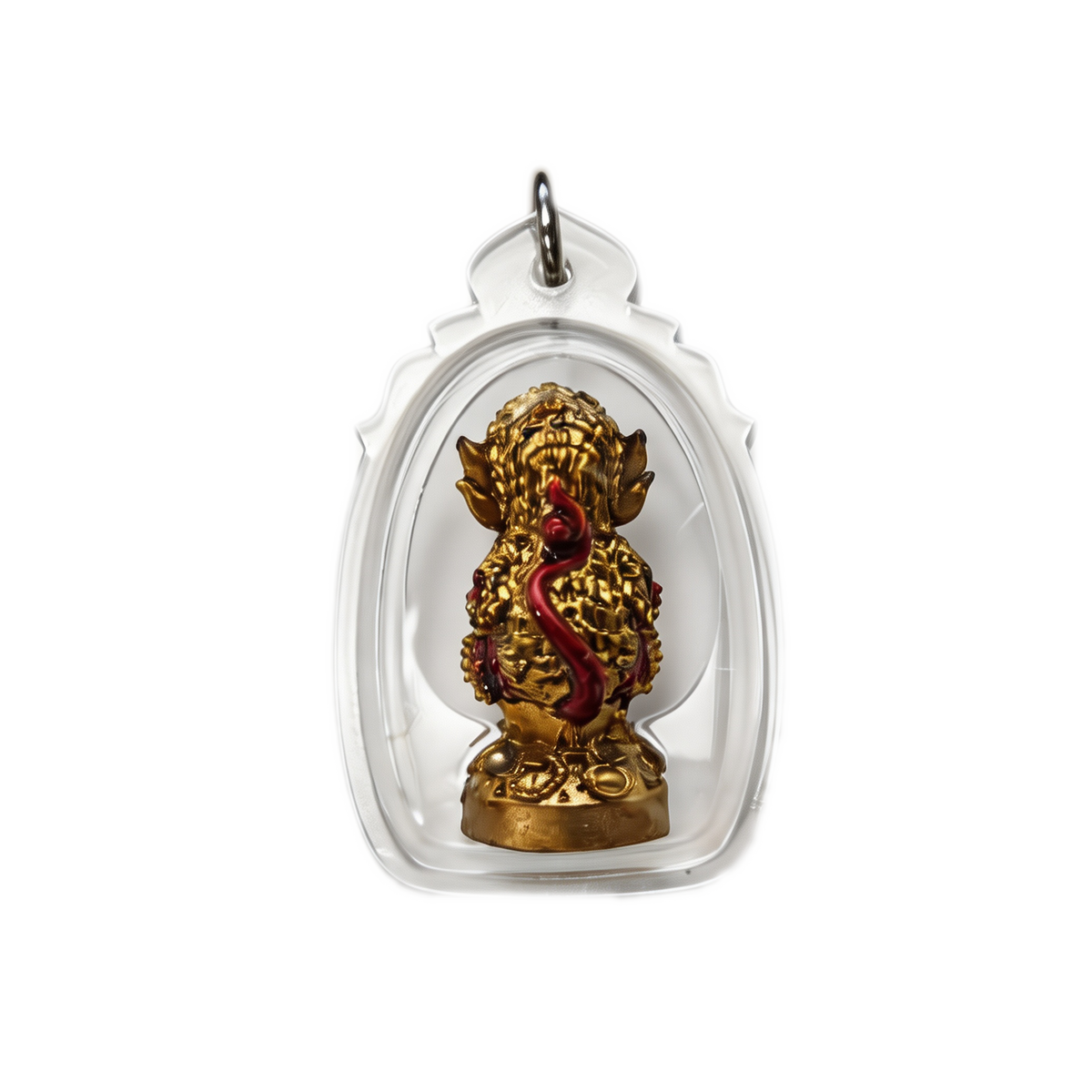 Thai Five-Eyed Four-Eared Monkey Hanuman (Red Gold Edition), Thai Folk Pendant, Sacred Fortune-Wearing Talisman