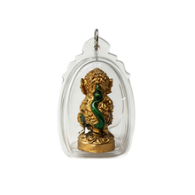 Thailändischer Hanuman mit fünf Augen und vier Ohren (Grün-Gold-Edition), thailändischer Volksanhänger, heiliger Glücksbringer