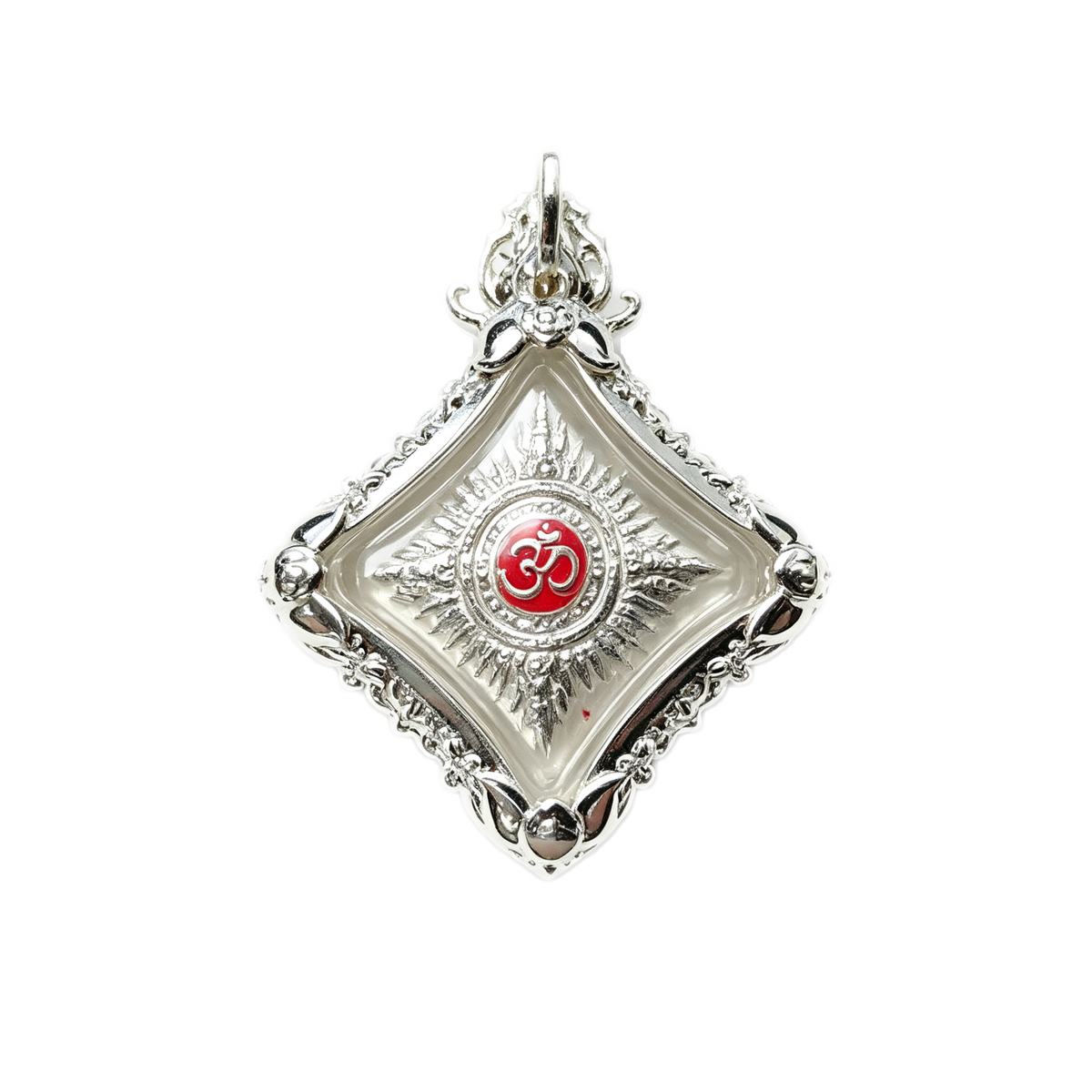 泰国四面佛（Phra Phrom）银粉迷你佛牌，泰国传统挂坠，招财保平安圣物
