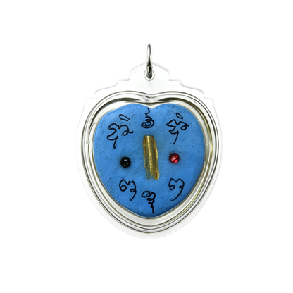 Amuleto de pájaro tailandés Metta (azul), colgante folclórico tailandés, talismán sagrado de la fortuna