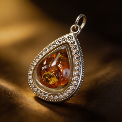 Thai Lotus Buddha Amulett, Thai-Folklore-Anhänger, Heiliger Glücksbringer
