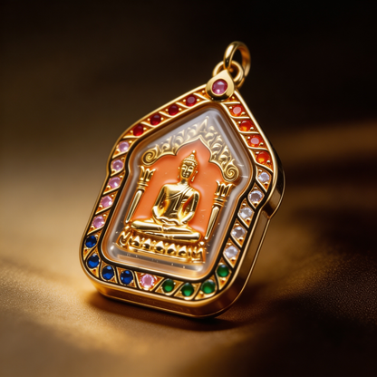 พระขุนแผน (กรอบทอง องค์สีส้ม) เครื่องรางนำโชคและวัตถุมงคลศักดิ์สิทธิ์ตามความเชื่อไทย