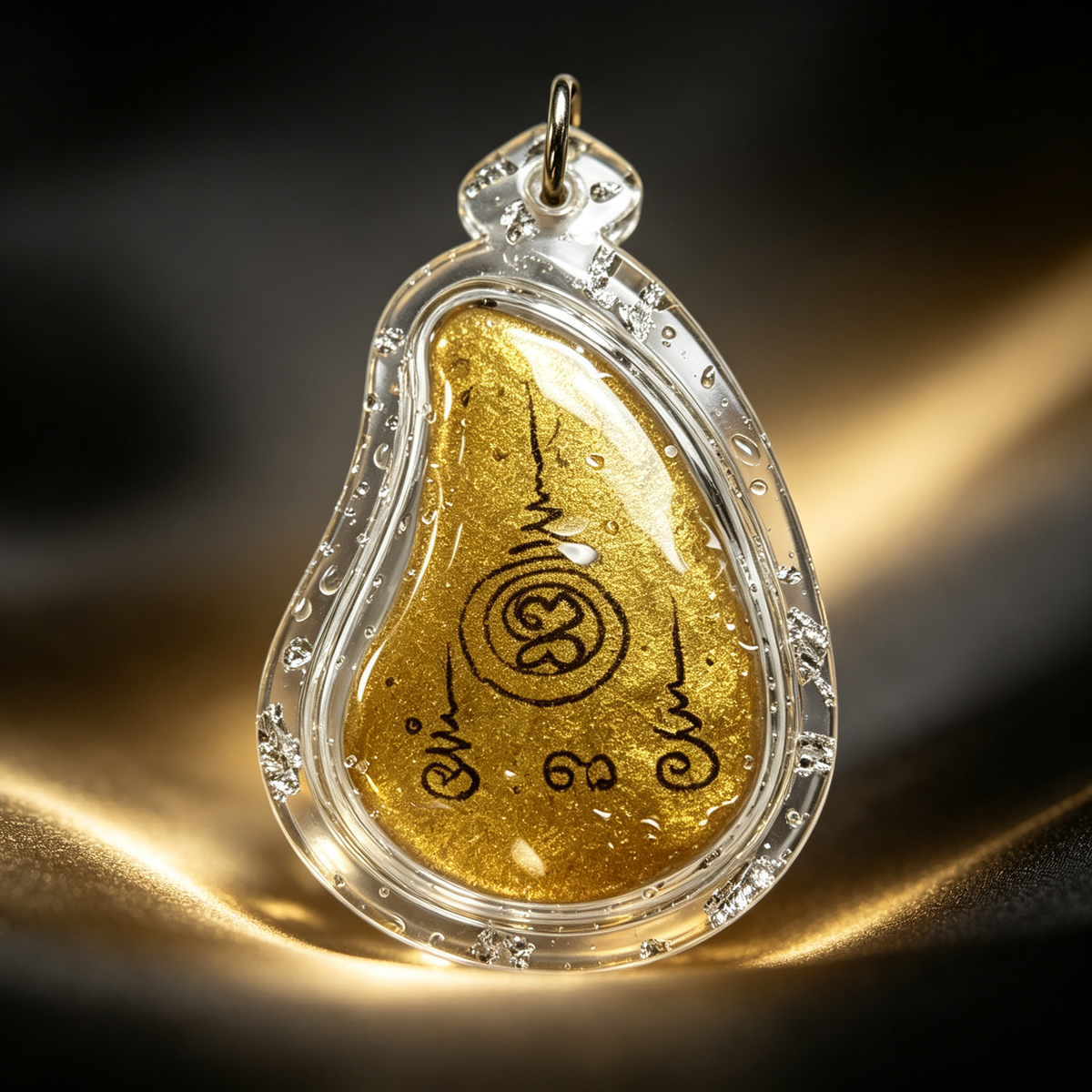 Thailändisches Phra-Ngan-Amulett (Acryl-Flüssigkeits-Edition), thailändischer Volksanhänger, heiliger Glücksbringer zum Tragen