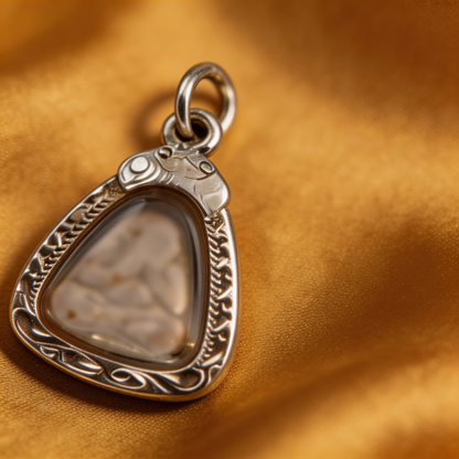 Thailändisches Phra Pidta Amulett mit verhülltem Buddha (Mini-Silberrahmen), thailändischer Volksanhänger, heiliger Glücksbringer