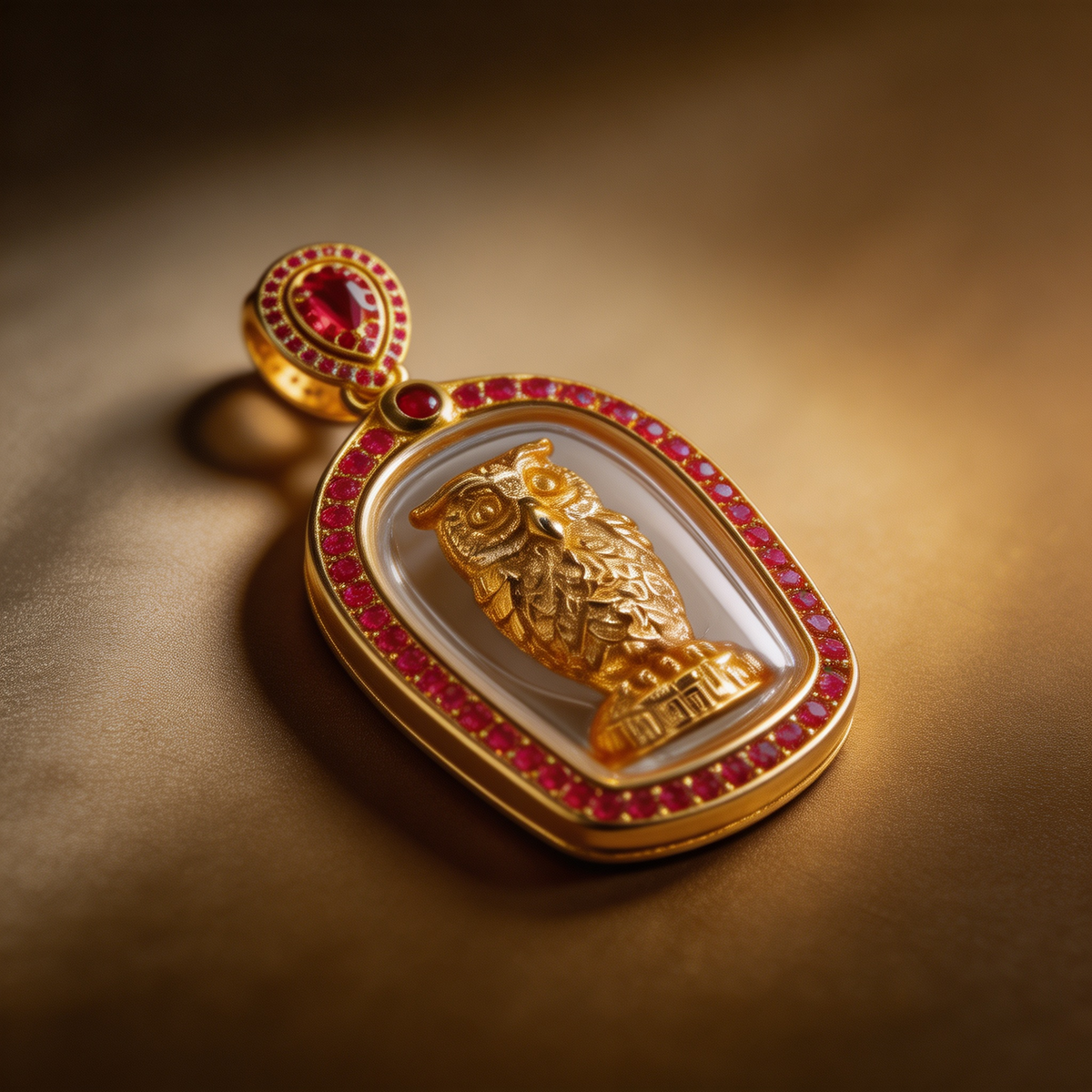 Amulette chouette thaïlandaise, pendentif folklorique thaï, talisman sacré porte-bonheur