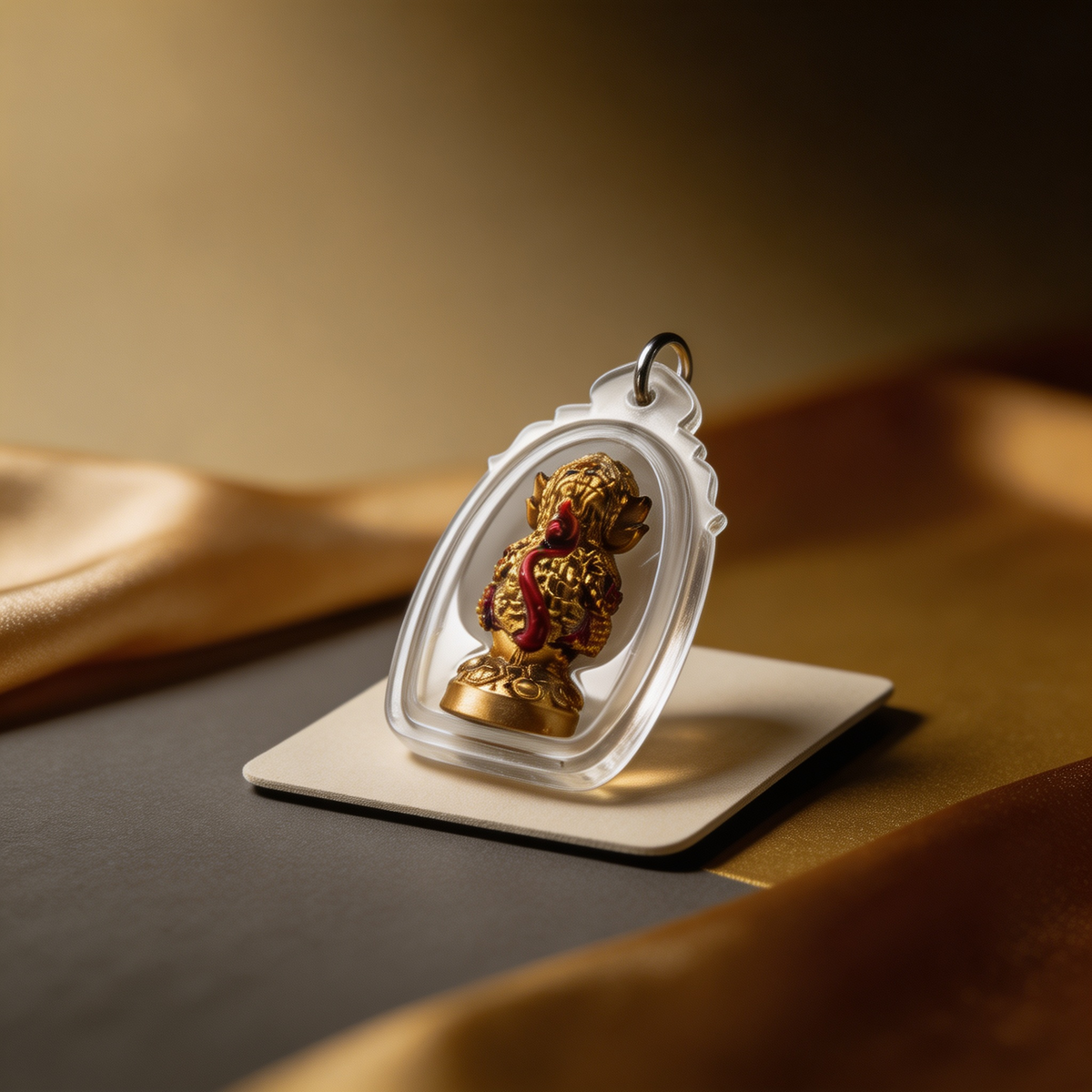 Thai Five-Eyed Four-Eared Monkey Hanuman (Red Gold Edition), Thai Folk Pendant, Sacred Fortune-Wearing Talisman