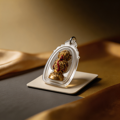Thai Five-Eyed Four-Eared Monkey Hanuman (Red Gold Edition), Thai Folk Pendant, Sacred Fortune-Wearing Talisman