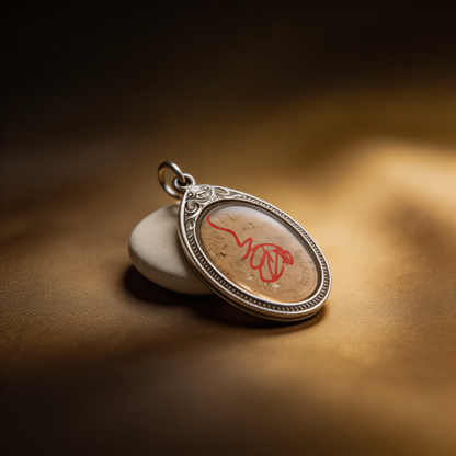 Thai Phra Phrom Four-Faced Buddha Amulet (Oval Engraved Gold Case), Thai Folk Pendant, Sacred Fortune-Wearing Talisman