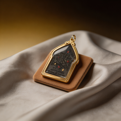 Thai Khun Phaen Buddha Amulet (All Gold Edition), Thai Folk Pendant, Sacred Fortune-Wearing Talisman