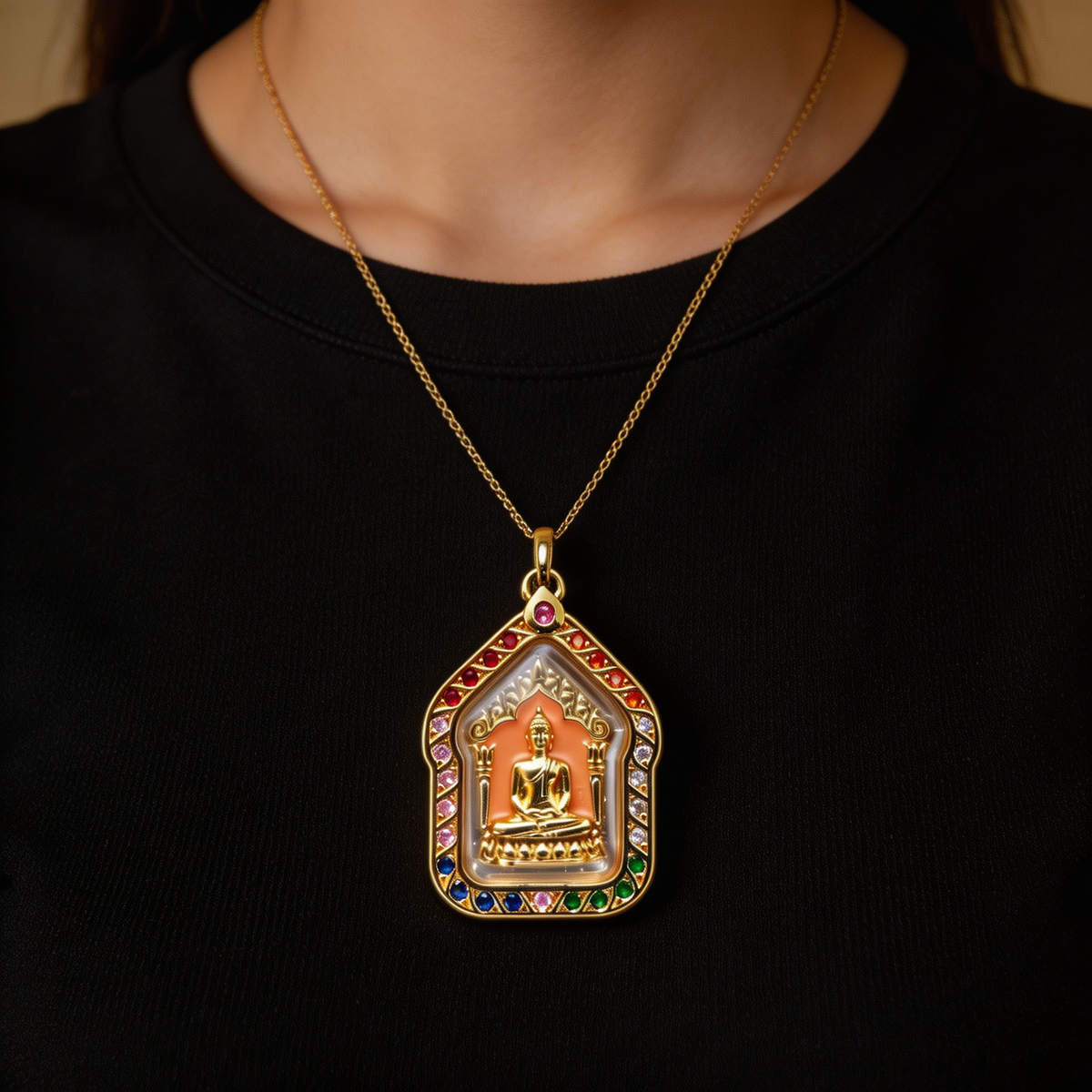 พระขุนแผน (กรอบทอง องค์สีส้ม) เครื่องรางนำโชคและวัตถุมงคลศักดิ์สิทธิ์ตามความเชื่อไทย