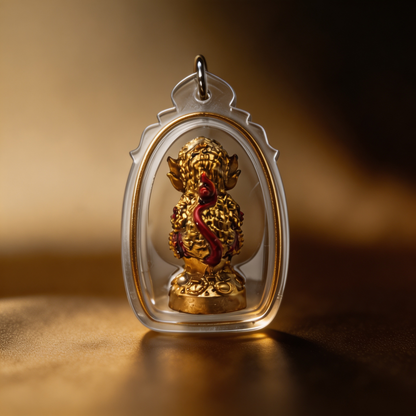 Thai Five-Eyed Four-Eared Monkey Hanuman (Red Gold Edition), Thai Folk Pendant, Sacred Fortune-Wearing Talisman