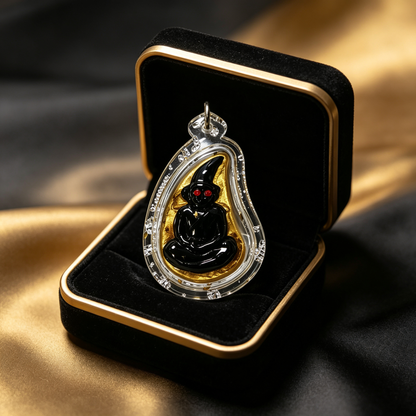Thailändisches Phra-Ngan-Amulett (Acryl-Flüssigkeits-Edition), thailändischer Volksanhänger, heiliger Glücksbringer zum Tragen