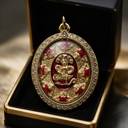 Amuleto tailandés Jatukham Rammathep (Edición de oro rojo), colgante folclórico tailandés, talismán sagrado de la fortuna