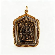 Amulette thaïlandaise Khun Paen avec femme (cadre en alliage doré), pendentif folklorique thaïlandais, talisman sacré porte-bonheur