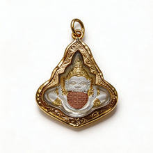 Amulette thaïlandaise Phra Rahu (édition dorée à l'or blanc), pendentif folklorique thaïlandais, talisman sacré porte-bonheur