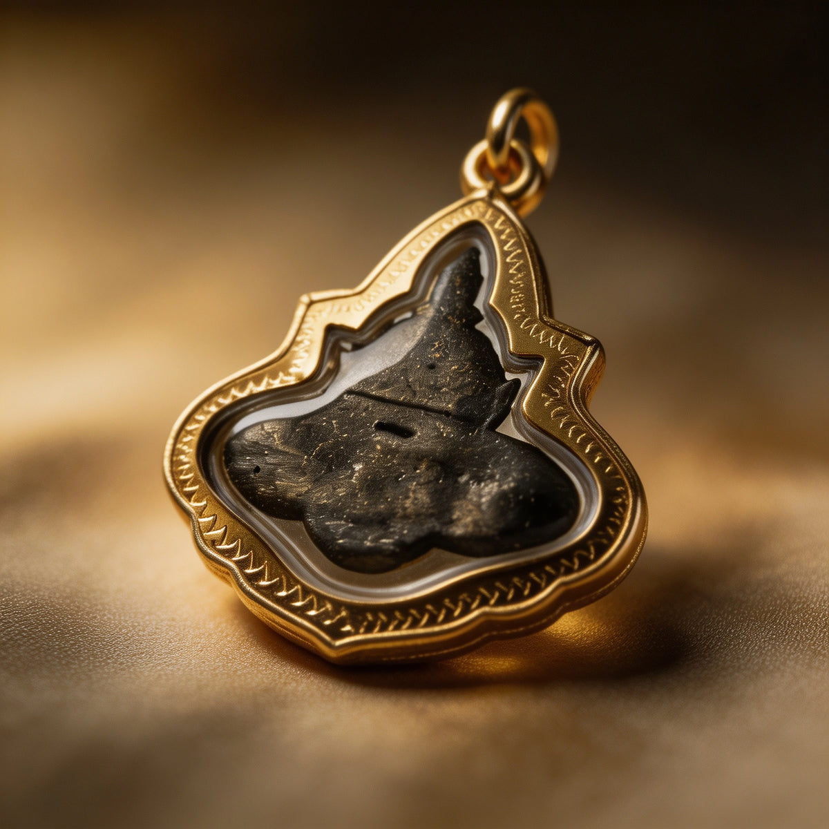 Amulette thaïlandaise Phra Rahu (petit cadre doré), pendentif folklorique thaï, talisman sacré porte-bonheur