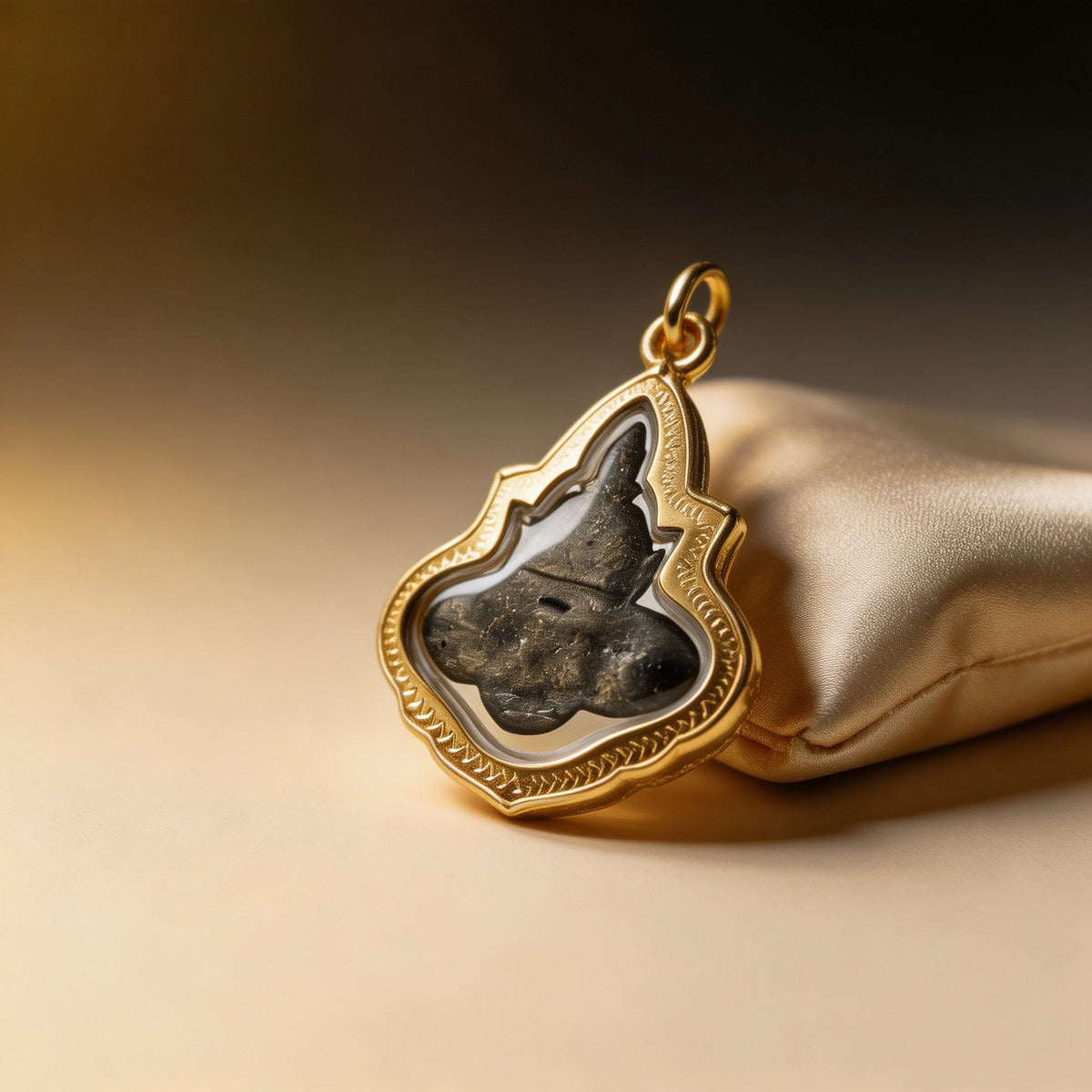 Amulette thaïlandaise Phra Rahu (petit cadre doré), pendentif folklorique thaï, talisman sacré porte-bonheur