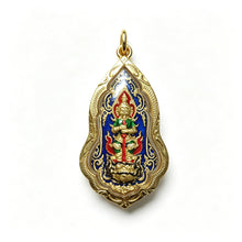 Amulette de gardien roi Yaksha thaï (édition bleue), pendentif folklorique thaï, talisman sacré porte-bonheur