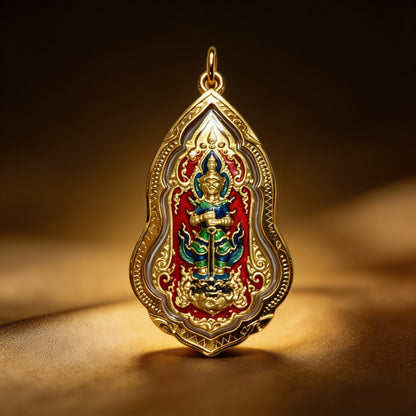 Thai Yaksha King Guardian Amulet (Red Edition), Thai Folk Pendant, Sacred Fortune-Wearing Talisman