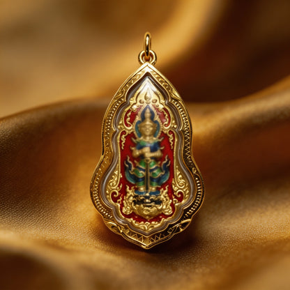 Thai Yaksha King Guardian Amulet (Red Edition), Thai Folk Pendant, Sacred Fortune-Wearing Talisman