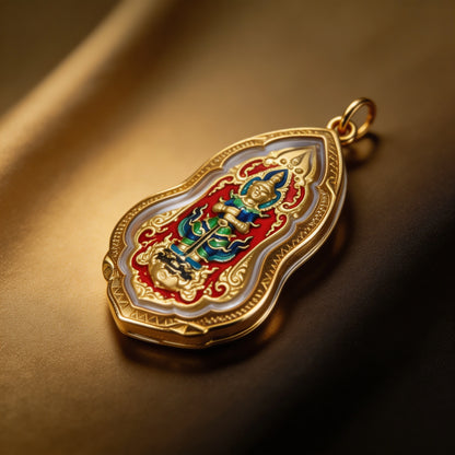 Thai Yaksha King Guardian Amulet (Red Edition), Thai Folk Pendant, Sacred Fortune-Wearing Talisman