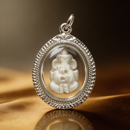 Amulette thaïlandaise de Ganesh (édition en ivoire), pendentif folklorique thaïlandais, talisman sacré porte-bonheur