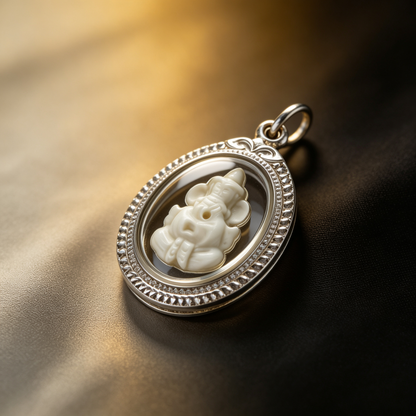 Amulette thaïlandaise de Ganesh (édition en ivoire), pendentif folklorique thaïlandais, talisman sacré porte-bonheur