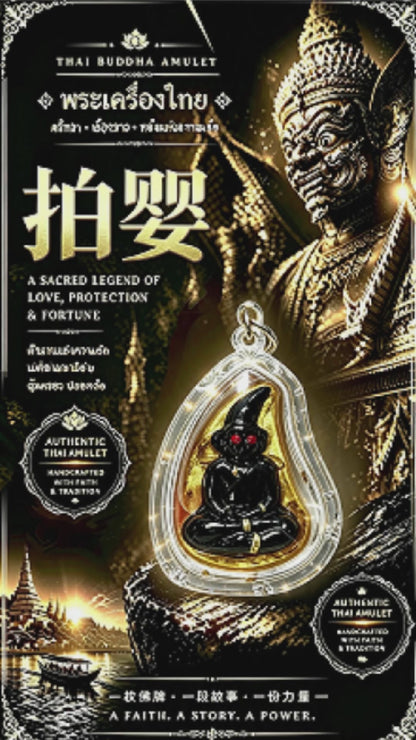 Thailändisches Phra-Ngan-Amulett (Acryl-Flüssigkeits-Edition), thailändischer Volksanhänger, heiliger Glücksbringer zum Tragen
